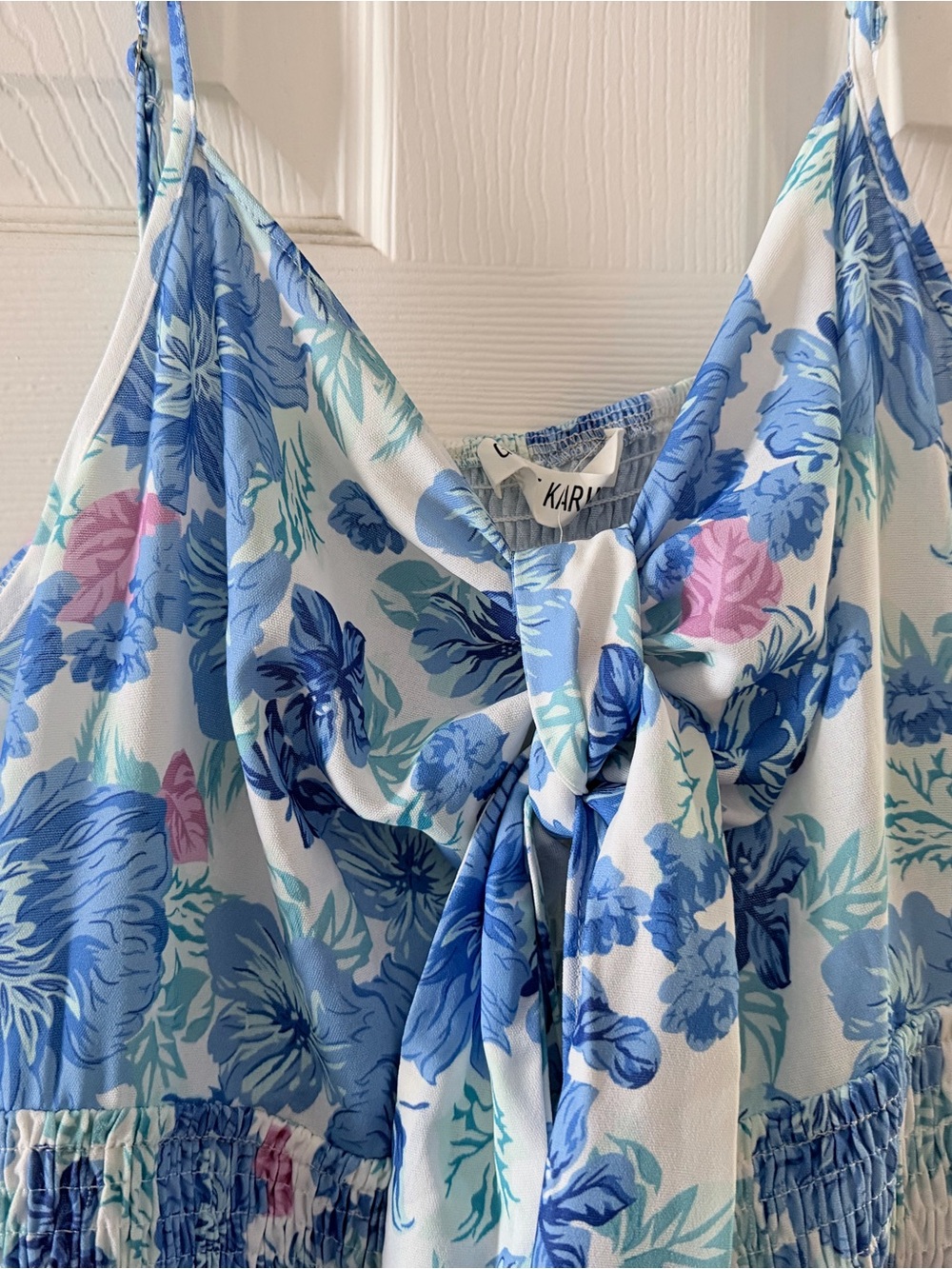 Grace Karin Blue Floral Spaghetti-Strap Maxi Dress - Picture 3 of 7